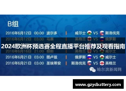 2024欧洲杯预选赛全程直播平台推荐及观看指南